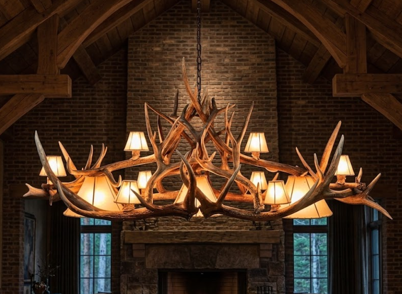 The Bear Valley Elk & Deer Antler Chandelier