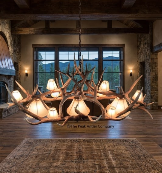 The Bear Valley Elk & Deer Antler Chandelier