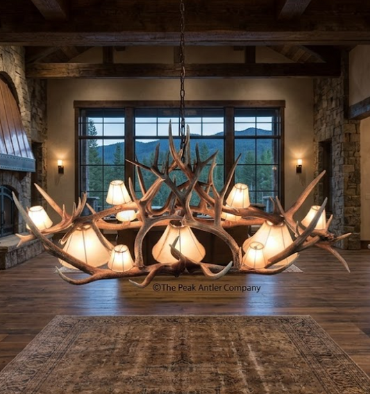 The Bear Valley Elk & Deer Antler Chandelier