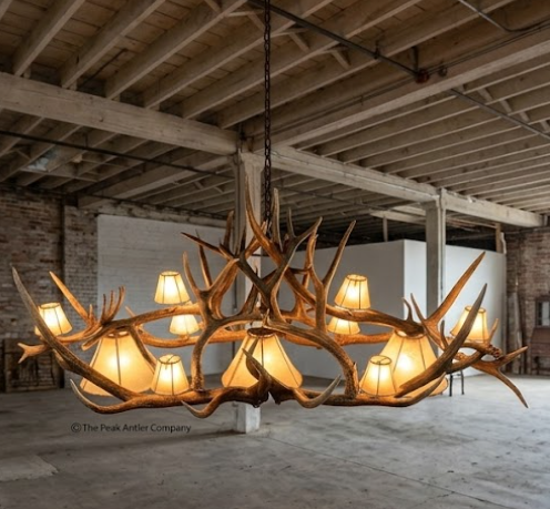 The Bear Valley Elk & Deer Antler Chandelier