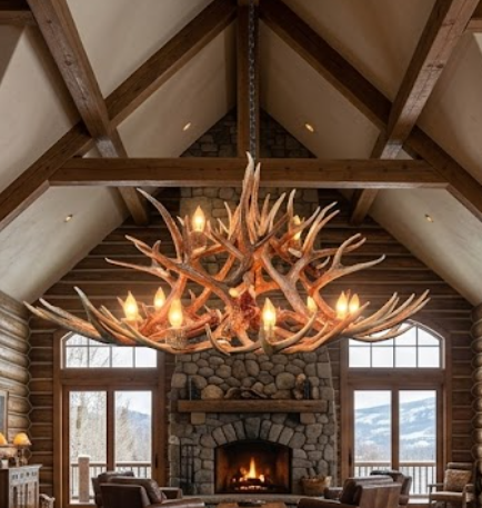 The Yellowstone Deer Antler Chandelier, Round & Oval