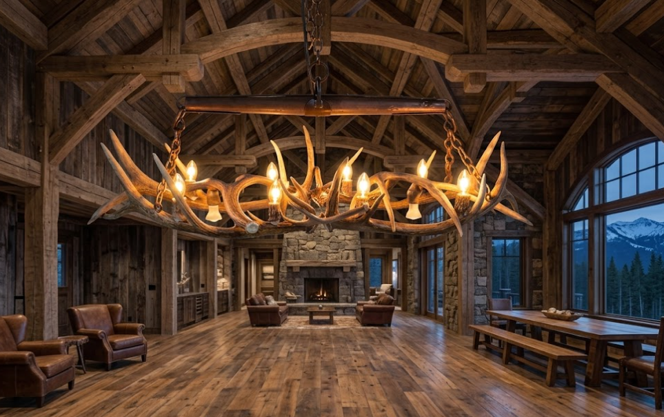 El Rancho Elk Antler Chandelier