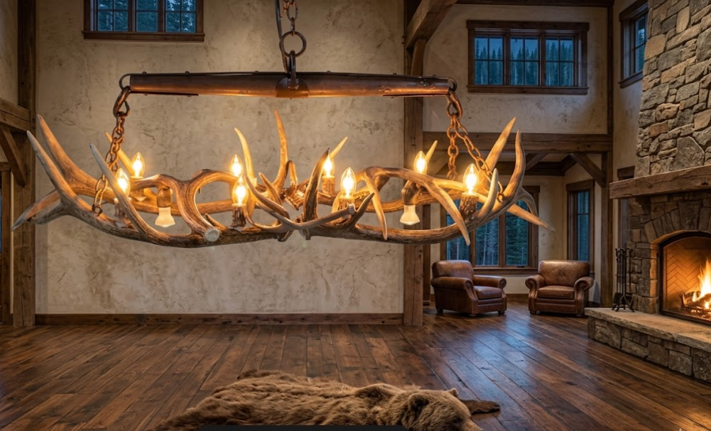 El Rancho Elk Antler Chandelier