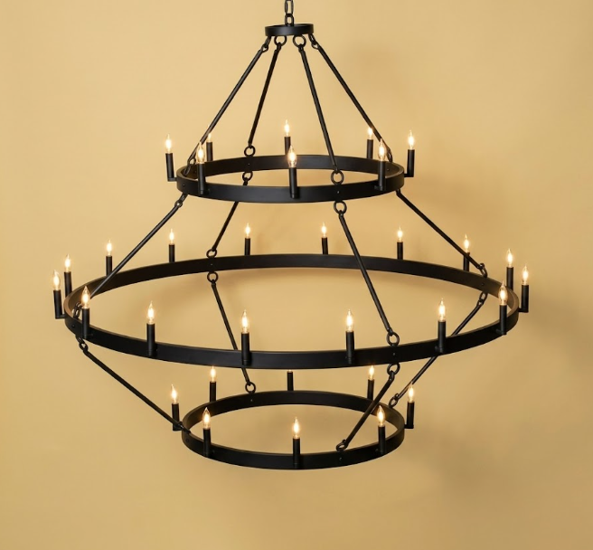 Sullivan 3-Tier Steel Chandelier | 40-72 Lights Custom