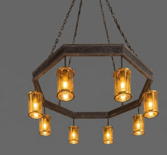 The Tulsa Steel Chandelier Pendant Light Custom Design
