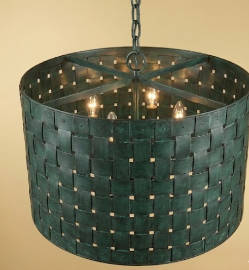 St. James Basket Weave Copper Chandelier Pendant Light