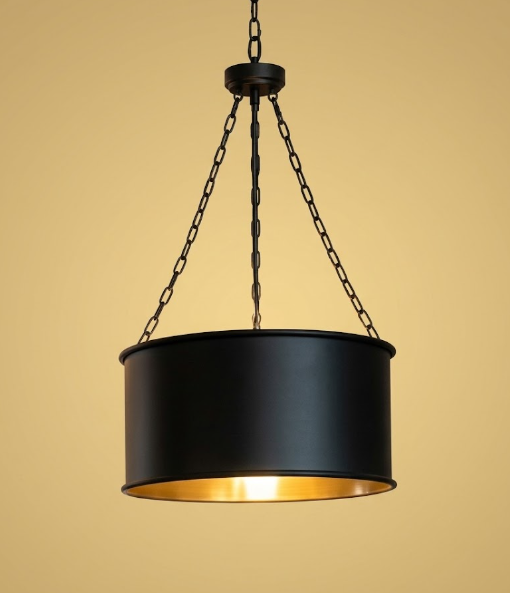 The Bill Britt Copper Drum Chandelier Pendant LIght Custom Design