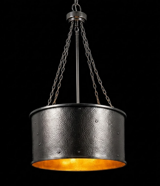 The Bill Britt Copper Drum Chandelier Pendant LIght Custom Design
