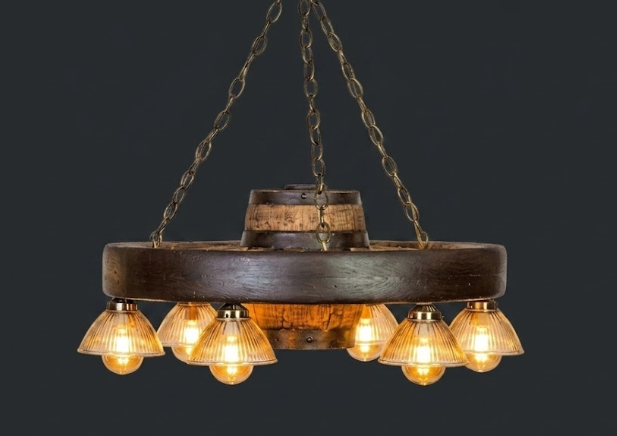 rustic faux wagon wheel chandelier 