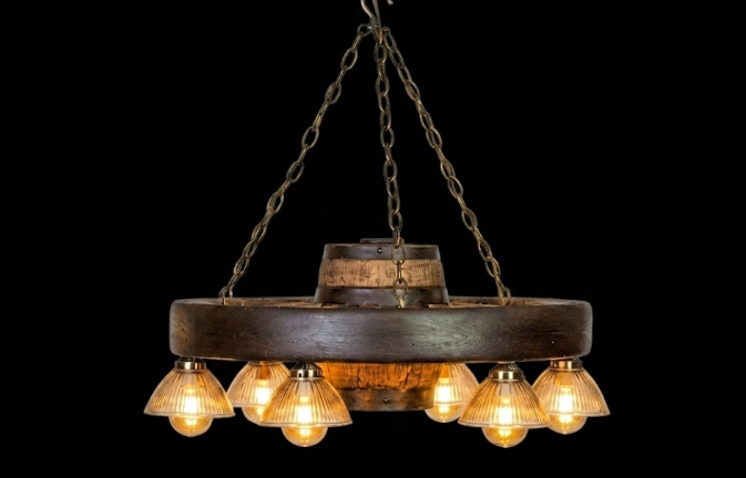 rustic faux wagon wheel chandelier 