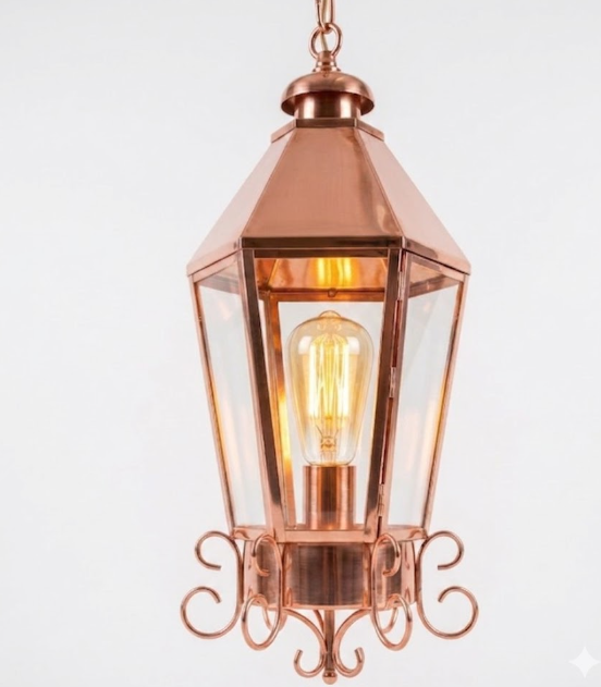 The Trinidad Bay Coastal Copper Lantern Pendant LIght