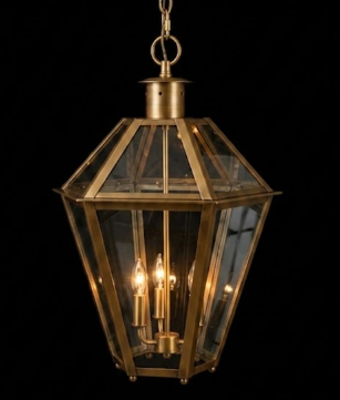 The Astoria Copper Lantern Pendant Light With Top Curl Custom Design