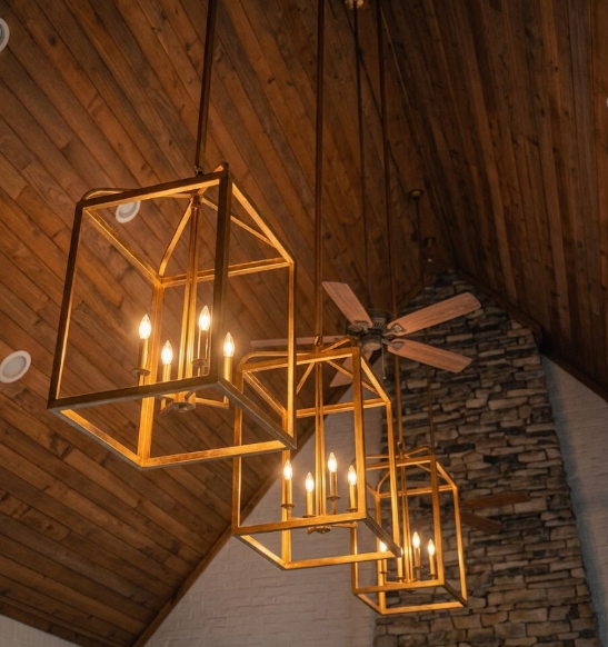 St. James Structure Copper Chandelier Kitchen Island Pendant Lights