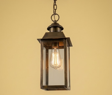 St. James Sweetwater Copper Lantern & Pendant Light With Top Curl