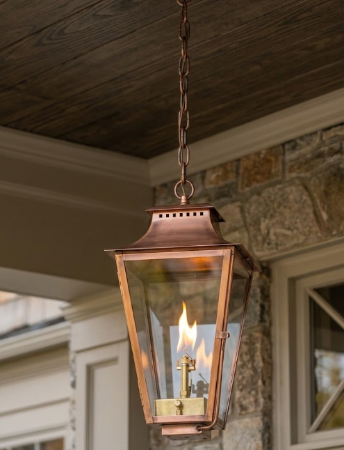 St. James Wood Dale Copper Lantern & Pendant Light With Top Curl