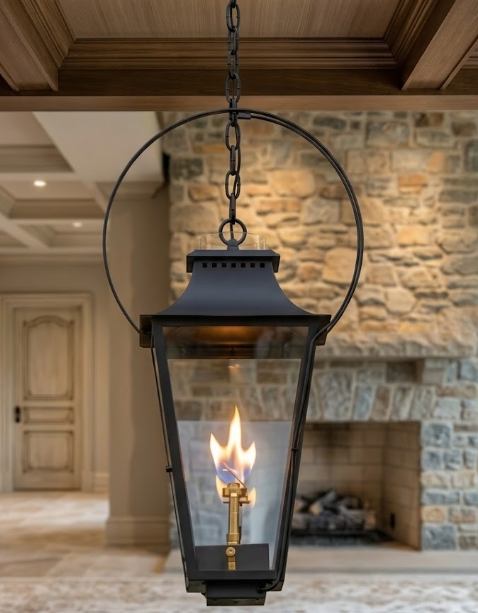 St. James Wood Dale Copper Lantern & Pendant Light With Top Curl