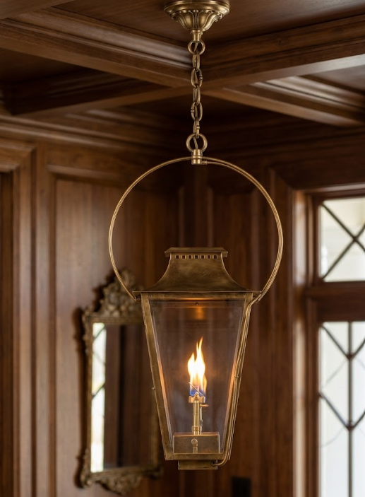 St. James Wood Dale Copper Lantern & Pendant Light With Top Curl