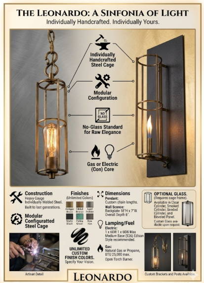 The Leonardo Steel Lantern Pendant Light Custom Design
