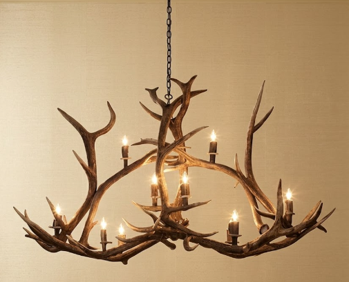 The Twin Towers Elk Antler Chandelier