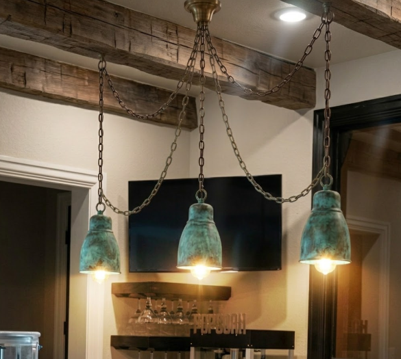 St. James Copper Down Shade Kitchen Island Pendant Lights