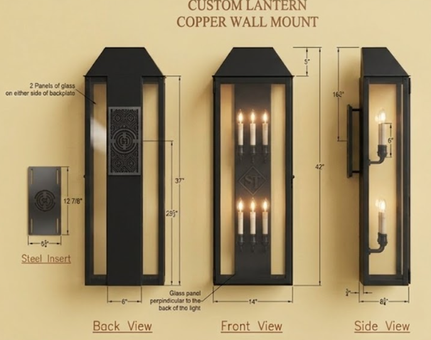 The Mendota Copper Lantern Kitchen Island Pendant Light Custom Design