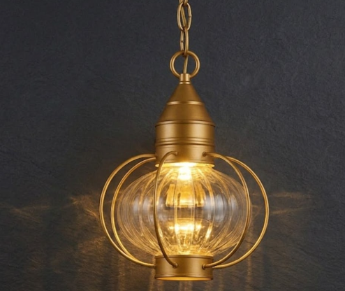 The Cape Cod Copper Lantern & Pendant Light — Onion Globe, Coastal Nautical Design, Handmade in USA