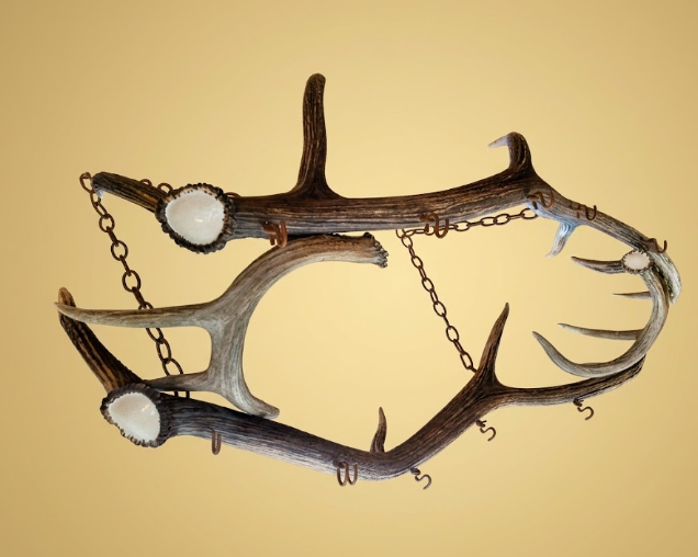 Elk & Whitetail Antler Pot Rack