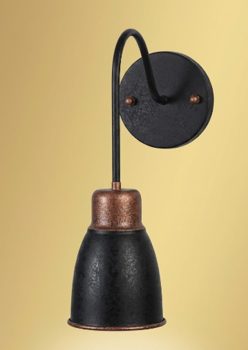 St. James Goose Neck Copper Wall Light — Cone Shade, Edison Socket, Small or Large, Handmade in USA