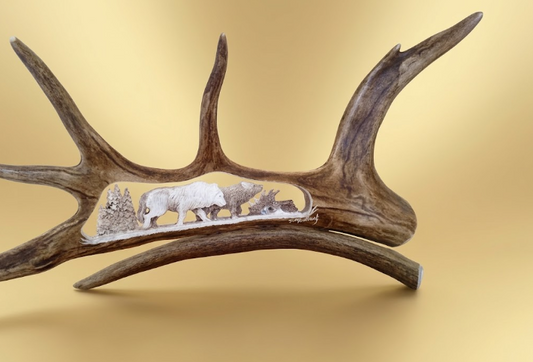 wolf antler carving