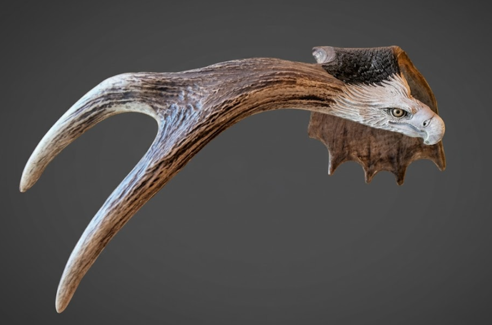 eagle antler carving hand carving 