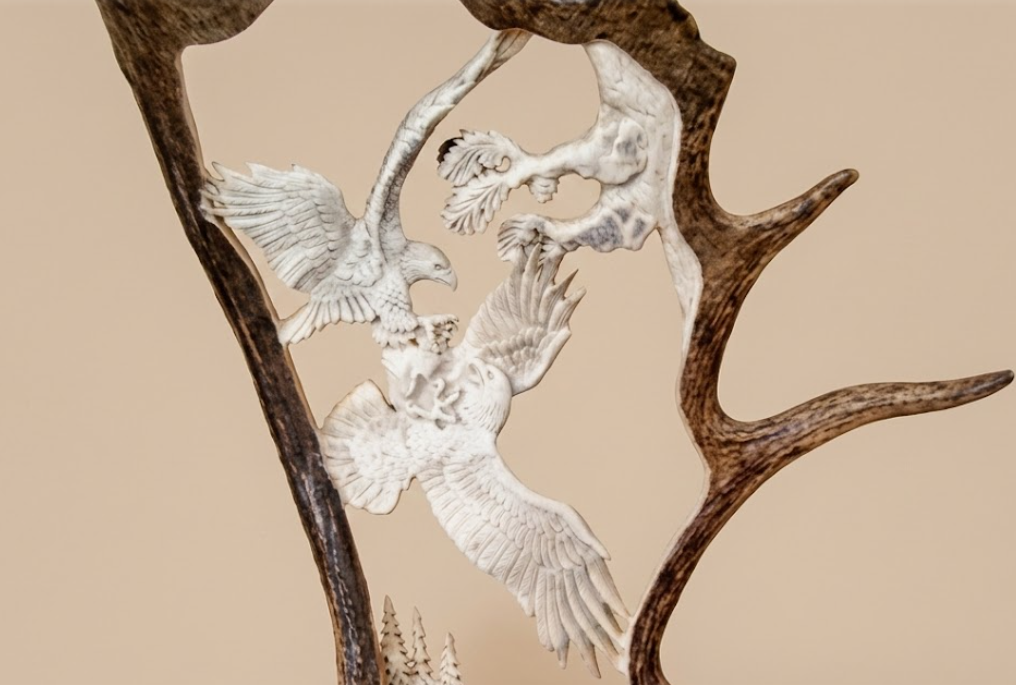 Eagle Wars Antler Carving