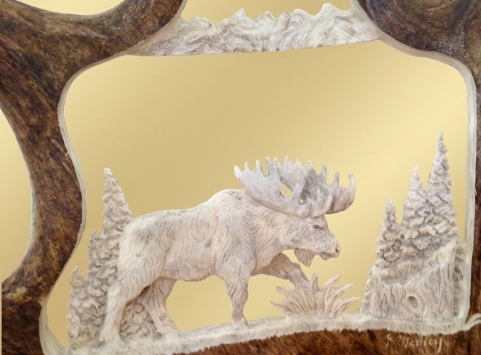 antler carving