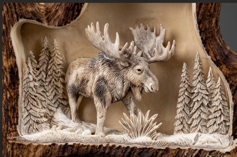 antler carving