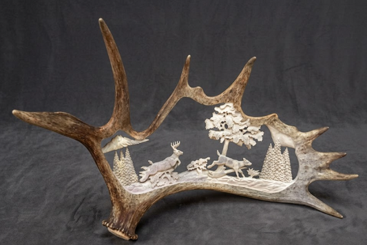 The Rut Antler Carving, 20" Wall Mount