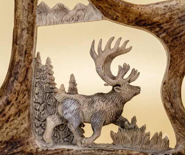 antler carving