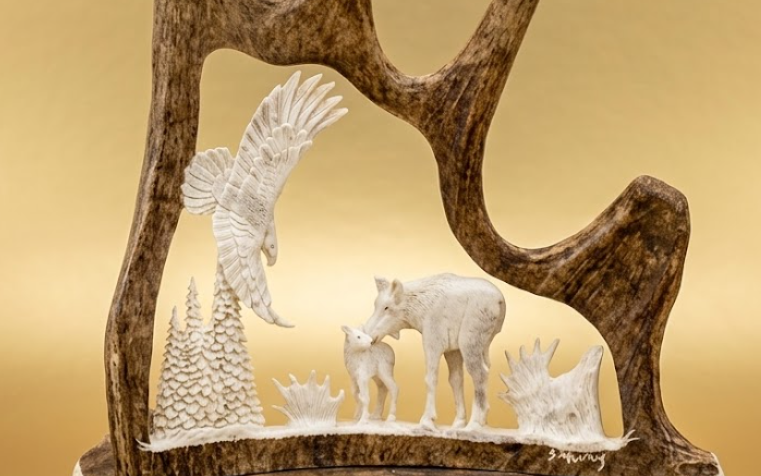 caribou antler carving