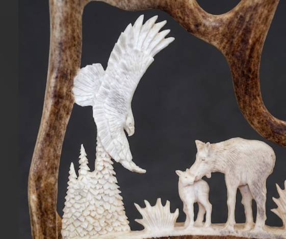 caribou antler carving