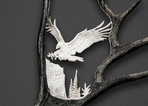 eagle antler carving