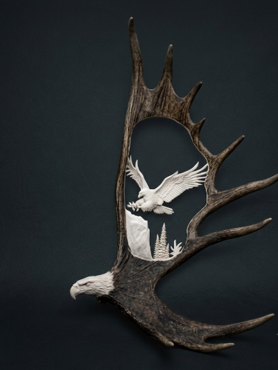 eagle antler carving