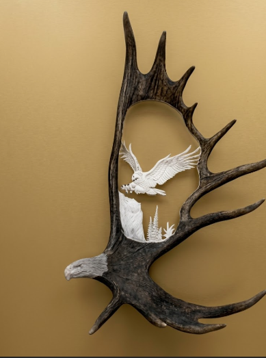 eagle antler carving