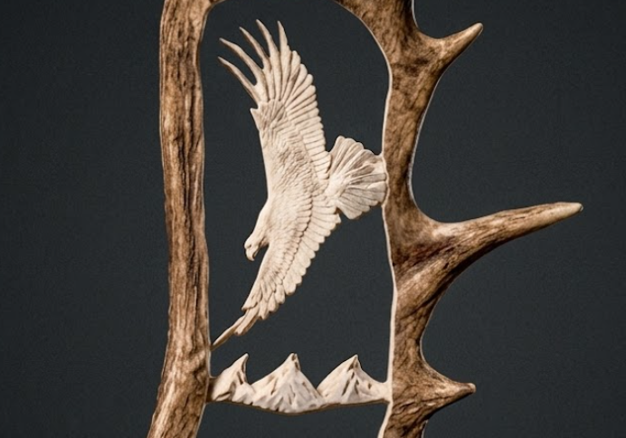 eagle moose antler carving