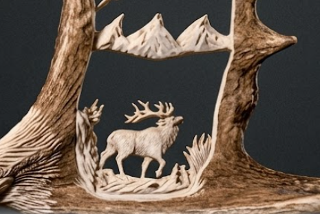 eagle moose antler carving