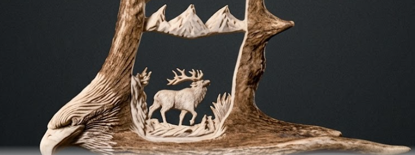 eagle moose antler carving