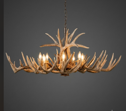 real deer antler chandelier rustic cabin lighting decor