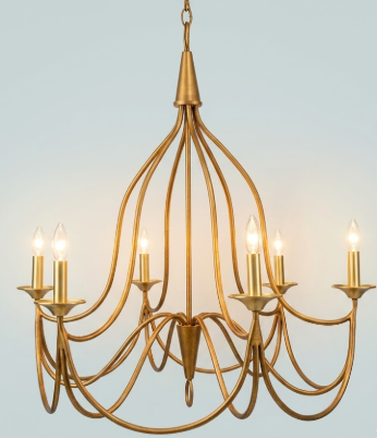 Copper foyer entryway pendant light or chandelier with a white background