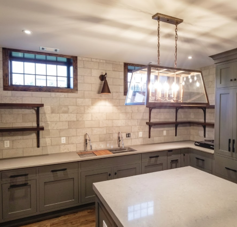 Abilene Rectangular Cage- foyer entryway kitchen island pendant light or chandelier fixture hanging in a light kitchen