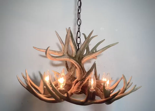 North Dakota Deer Antler Chandelier, 5 Lights