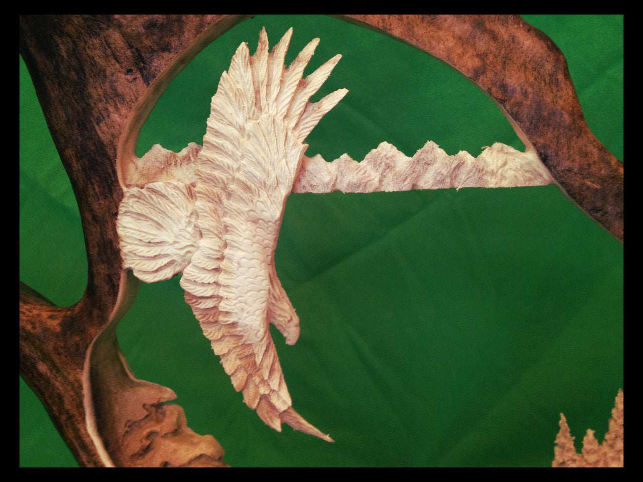 Eagle Watchful Eyes Antler Carving