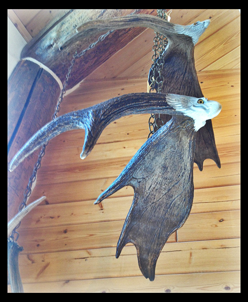 Soaring Eagle Antler Carving