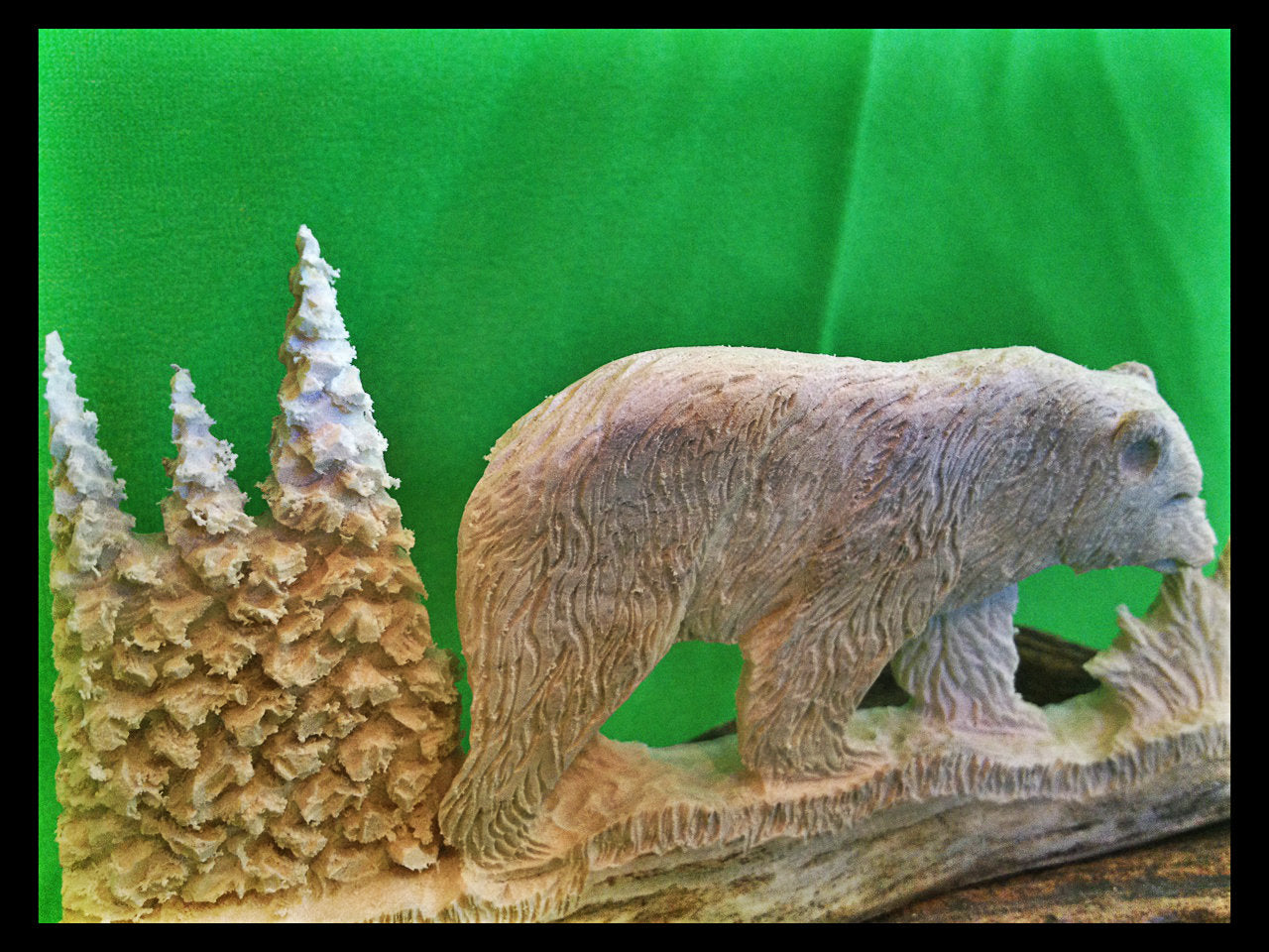 Walking Big Bear Antler Carving, 18"